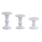 Conjunto de castiçais BTGLLAS White Glass com suporte de cristal