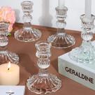 Conjunto de castiçais DARJEN, 12 peças de decoração de casamento em vidro