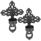 Conjunto de castiçais de parede OUNONA Matte Black Metal 2 Set