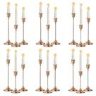 Conjunto de castiçais HearthLume Rose Gold Metal 18 unidades