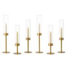Conjunto de castiçais Hewory Gold Hurricane, 6 peças de latão