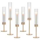 Conjunto de castiçais Hewory Gold Hurricane Glass (6)