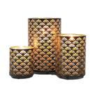 Conjunto de castiçais JHY DESIGN Bronze Hurricane Metal (3)