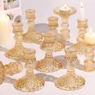 Conjunto de castiçais Simeitol Gold Glass Taper Set of 12
