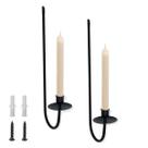 Conjunto de castiçais YUWENG Wall Mount Metal Matte Black x2