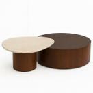 Conjunto de Centro Norm 100 cm Nogueira &amp Travertino Romano