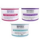 Conjunto de cera macia Waxness Spa Choice, pacote de 397 ml com 3 rosa, lavanda e óxido de zinco