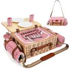 Conjunto de Cesta de Piquenique de Vime SatisInside para 2 Pessoas com Louça