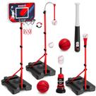 Conjunto de cesta e bola de basquete HYES 4 em 1 para crianças de 3 a 5 anos