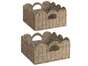 Conjunto de cestas de vime recortadas StorageWorks, 24x24x13 cm, pacote com 2