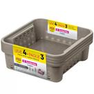 conjunto de cestas empilhavel leve 4 pague 3 unidades verde 1.6L Sanremo