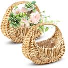 Conjunto de cestas Flower Girl AZZORI Small Wicker com alça x2