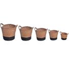 Conjunto De Cesto De Palhas Redondo 5 Peças 14/18/22/26/30cm