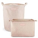 Conjunto De Cesto Para Roupa-brinquedo E Cesto Organizador Retangular Rosa - Bolinha Conjunto De Cesto Para Roupa-brinquedo E Cesto Organizador Retangular Rosa - Bolinha