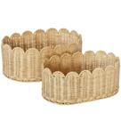 Conjunto de cestos BEBE BASK Premium Scalloped 2 unidades Natural