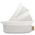 Conjunto de cestos de armazenamento NaturalCozy Oval de 3 peças com costura preta