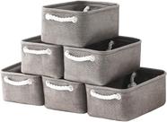 Conjunto de cestos de armazenamento TCAFMac Grey pacote com 6 Tecido pequeno de 30 x 20 x 13 cm