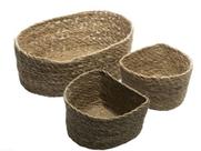 Conjunto de cestos em fibra natural