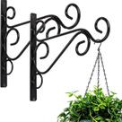 Conjunto de cestos suspensos decorativos montados na parede em ferro preto x2