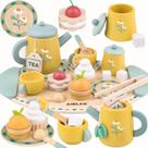 Conjunto de chá Airlab Wooden Play Food Toy para meninas de 2 a 6 anos
