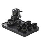Conjunto de chá automático de cerâmica Kung Fu preto com 6 xícaras e bandeja