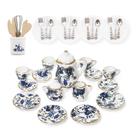 Conjunto de chá de porcelana em miniatura, pratos e talheres Odoria Conjunto de chá de porcelana em miniatura, pratos e talheres Odoria