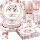 Conjunto de chá floral Ziliny Party Supplies 350 unidades para 50 convidados