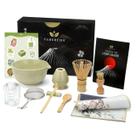 Conjunto de chá Matcha Yabercha, 10 unidades - tigela Matcha de 450 ml e copo medidor