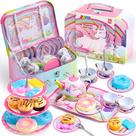 Conjunto de chá para festas de chá JOYIN Unicorn Pretend, bule de lata com sobremesa, 35 unidades