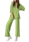 Conjunto de Chándal PRETTYGARDEN de Dos Piezas para Mujer, Conjunto de Descanso Verde Claro Talla S