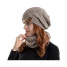 Conjunto de Chapéu, Cachecol e Balaclava de Malha Pelúcia para Inverno Feminino