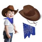 Conjunto de chapéu de cowboy e bandana azul para crianças de 2 a 5 anos em SeptCity