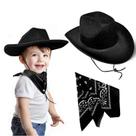 Conjunto de chapéu de cowboy e bandana azul SeptCity Toddler Black