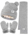 Conjunto de chapéu de inverno, luvas e cachecol para bebês e crianças ZUPPAD
