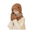 Conjunto De Chapéu De Inverno Para Crianças, Forro De Pelúcia, Cachecol, Luvas, 2 a 3 Peças,