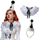 Conjunto de chapéu de palhaço e gola com babados Unykaflor Jester para festa Conjunto de chapéu de palhaço e gola com babados Unykaflor Jester para festa