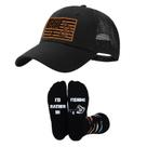 Conjunto de Chapéu e Meias de Pesca - Boné Golden Associate Flag Trucker