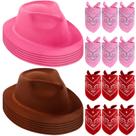 Conjunto de chapéus de caubói, festa temática de caubói de feltro Haysandy, 24 peças