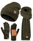 Conjunto de chapéus e luvas de inverno FISFET para homens e mulheres Mix-Army