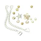 Conjunto De Charms Para Sapatos Com Flores De Strass Douradas E Pérolas, 24/26 Peças, Decorações DIY