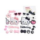Conjunto De Charms Para Sapatos Em Forma De Gato Rosa E Preto Para Sandálias E Chinelos, Acessórios