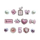 Conjunto De Charms Para Sapatos Em Pérola Rosa Com Diamantes E Strass Para Meninas, Fivela De Cadeia