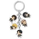 Conjunto de chaveiros de acrílico Attack on Titan Eren Mikasa Levi