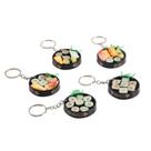 Conjunto de chaveiros de sushi, PVC, chaveiros para alimentos, design de sushi japonês Conjunto de chaveiros de sushi, PVC, chaveiros para alimentos, design de sushi japonês