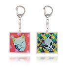 Conjunto de chaveiros Demon Slayer Nezuko Giyu Fox Mask acrílico