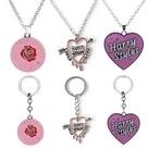 Conjunto de chaveiros e colares Harry Styles Rose Heart Design