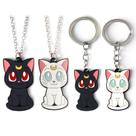 Conjunto de chaveiros e colares Sailor Moon Artemis and Luna