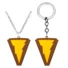 Conjunto de chaveiros e colares Shazam Lightning Bolt Design