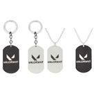Conjunto de chaveiros e colares Valorant Logo - Acessório para jogos Conjunto de chaveiros e colares Valorant Logo - Acessório para jogos