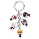 Conjunto de chaveiros em acrílico branqueado com 5 chaveiros Chibi Character